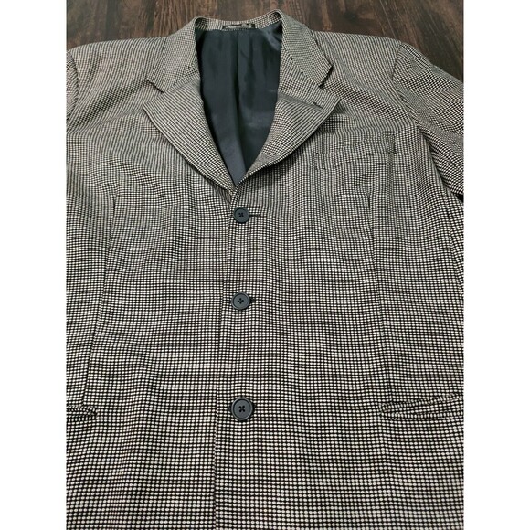 Giorgio Armani Collezioni Wool/Silk 44L Sport Coat Brown Blazer Jacket Geometric - Picture 2 of 10